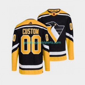 Pittsburgh Penguins Custom Adidas 2022-2023 Reverse Retro Zwart Authentic Shirt - Mannen